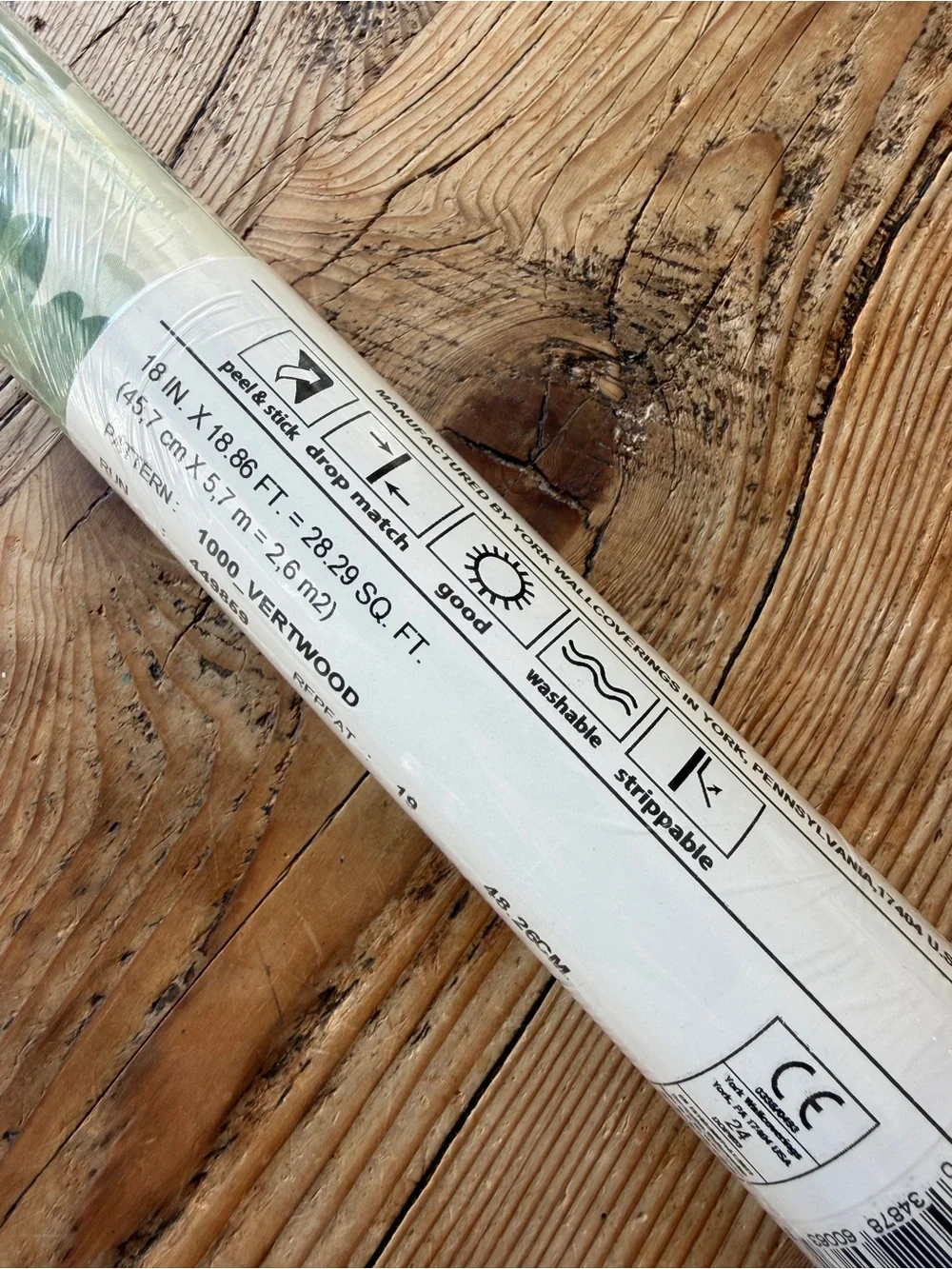 1 Roll Peel and Stick Wallpaper from The Inside (Green Botanical)